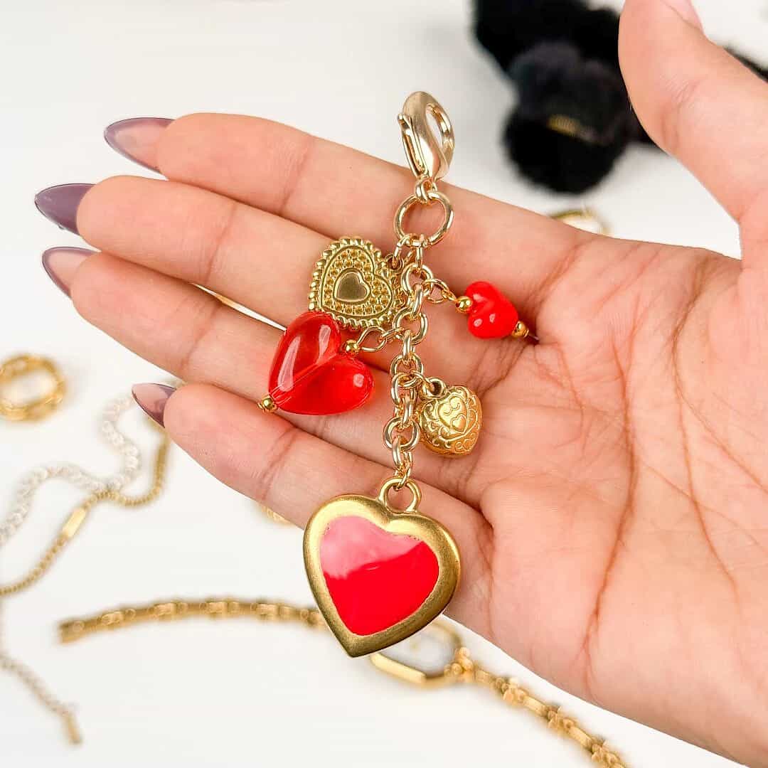 Ruby Heart Key Chain