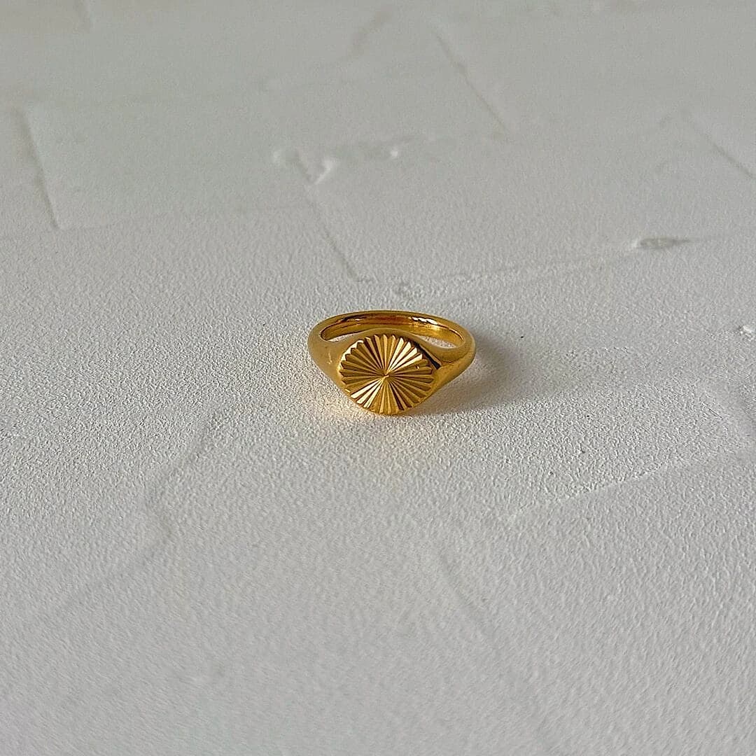 Sun Burst Signet Ring