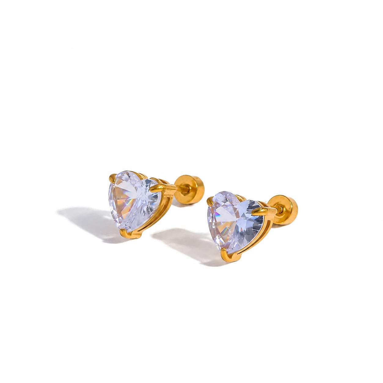 Heart Diamond Studs – image 1