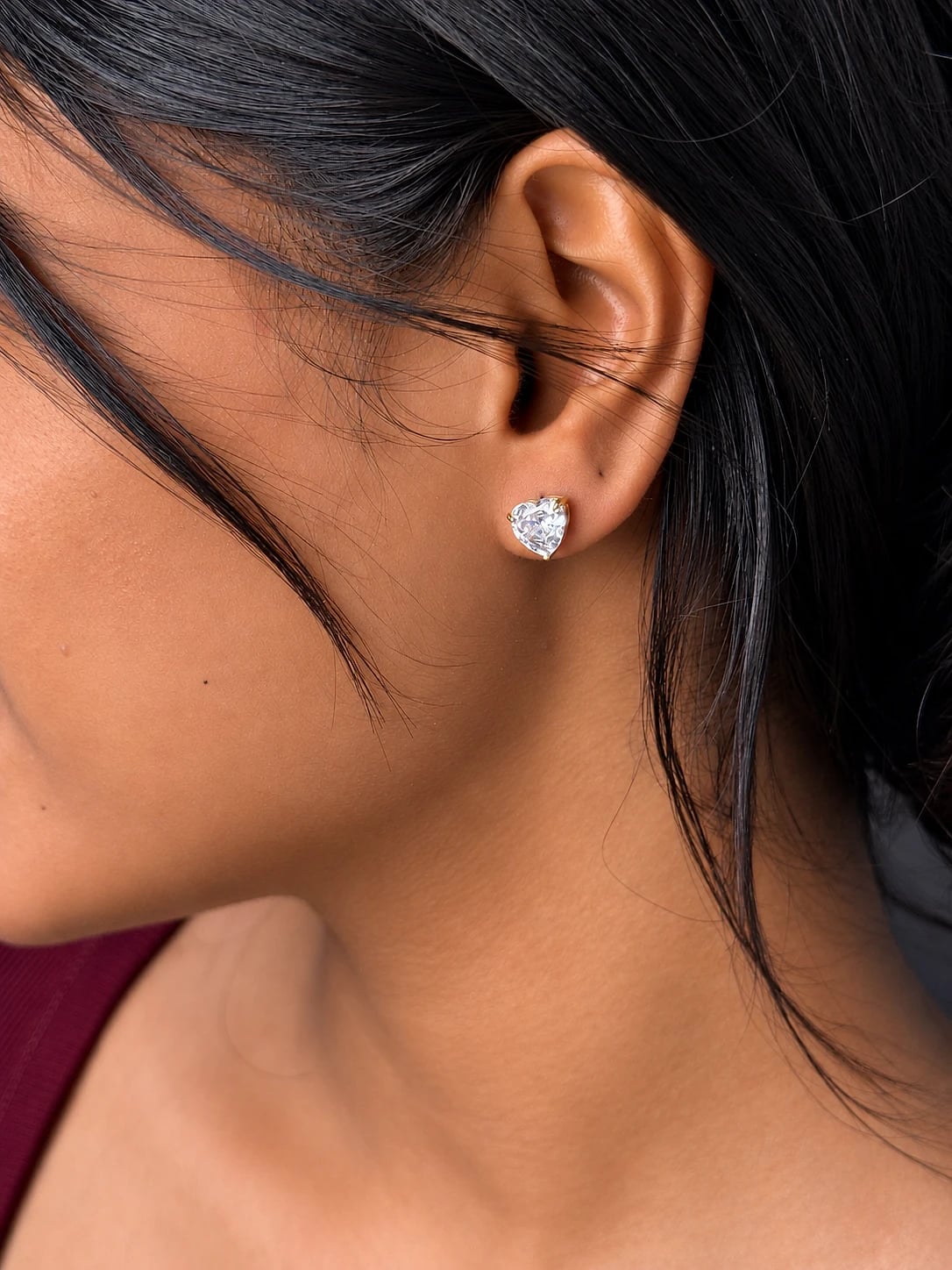Heart Diamond Studs – image 2