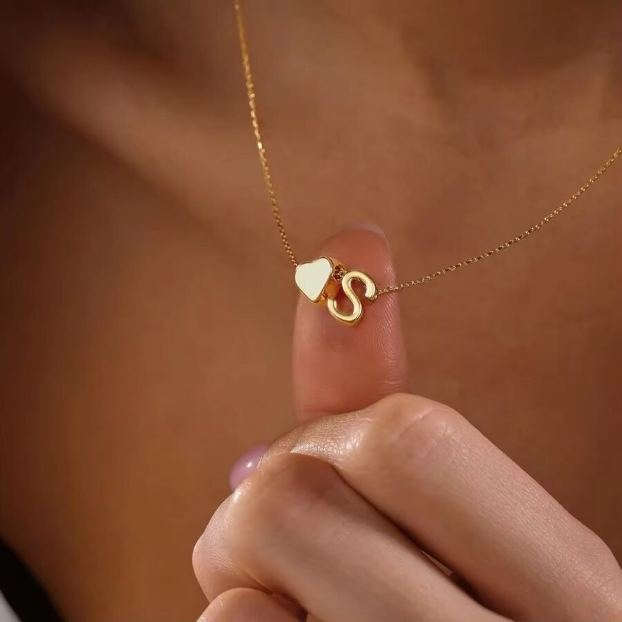 Heart Initial Necklace - Image 3