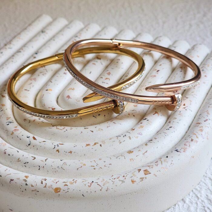 Stoned Nail Bangle - Image 1