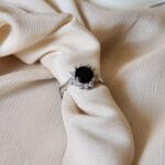 Diana Black Stone Ring - Silver - Image 6