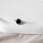 Diana Black Stone Ring - Silver - Image 5