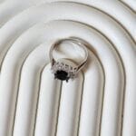 Diana Black Stone Ring - Silver - Image 3
