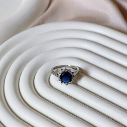 Diana Blue Stone Ring - Silver