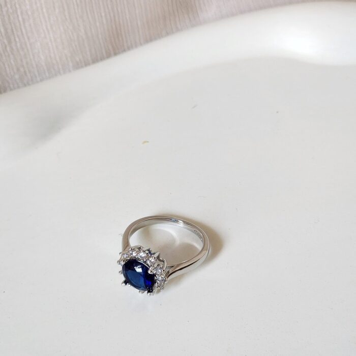 Diana Blue Stone Ring - Silver - Image 2