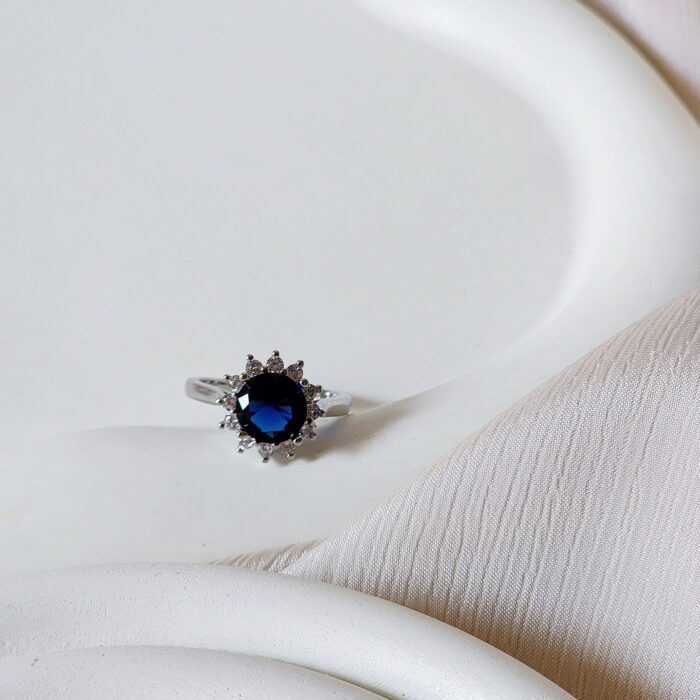 Diana Blue Stone Ring - Silver - Image 5