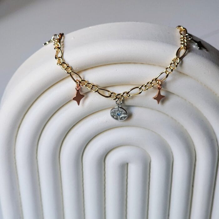 Star Charm Bracelet - Tricolor - Image 1