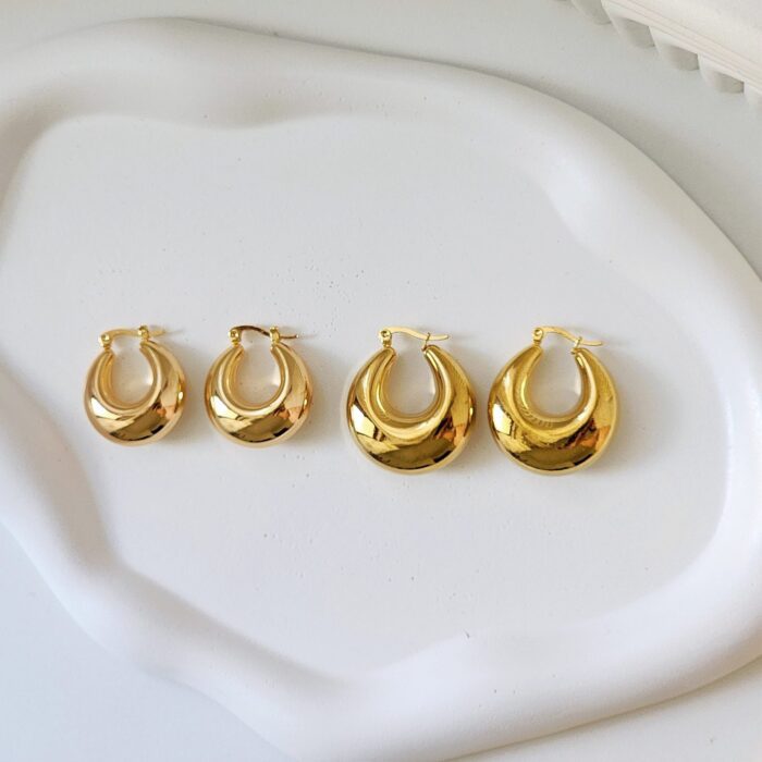 Classic Round Chunky Hoops - Image 1
