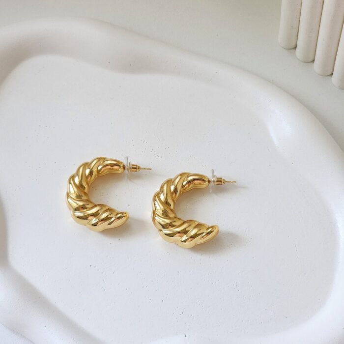 Croissant Half Hoop Studs - Image 1