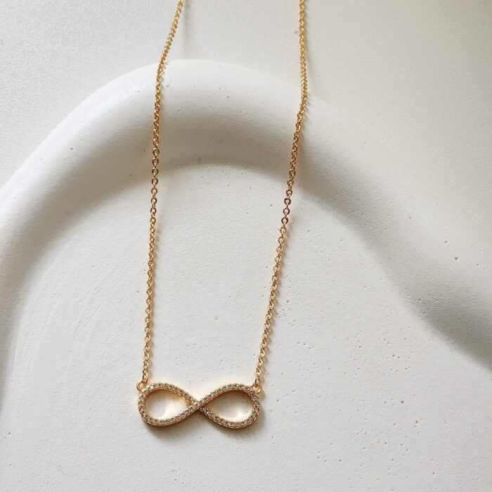 Flat Infinity Necklace - Gold - Image 2