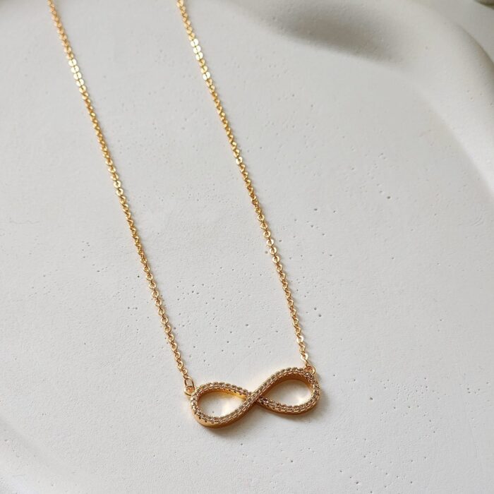 Flat Infinity Necklace - Gold - Image 3
