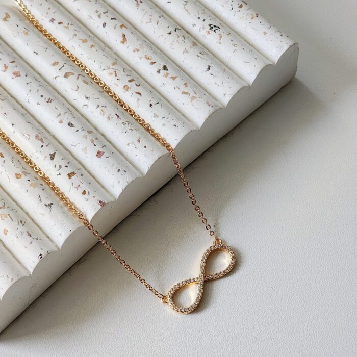 Flat Infinity Necklace - Gold - Image 1