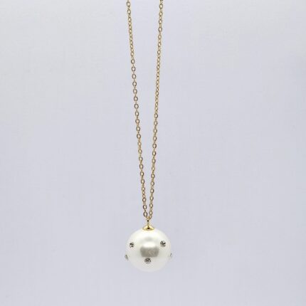 Ball Pearl Necklace & Earrings