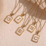 Mother of Pearl Initial Necklace - Image 7