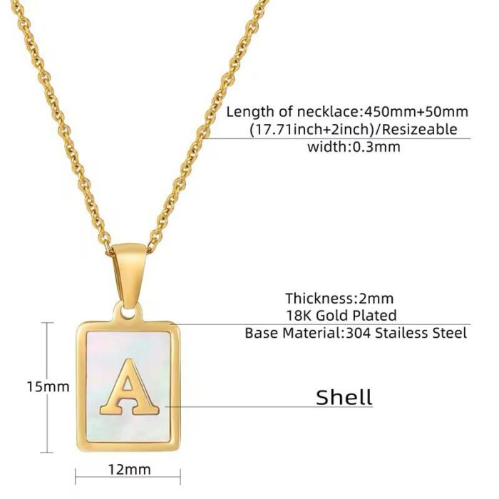 Mother of Pearl Initial Necklace - Image 8