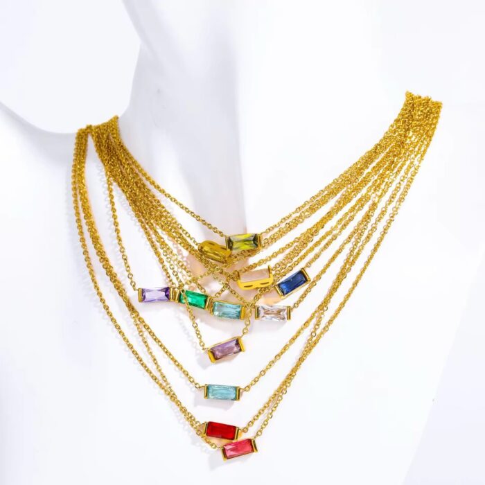 Birth Month Stone Necklace - Image 1