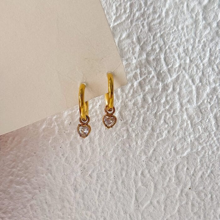 Heart Drop Hoops - Small - Image 3