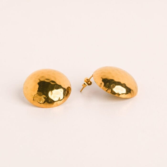 Hammered Sphere Statement Earrings - Image 2