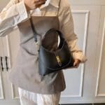 Helena Top Handle Satchel Bag With Crossbody Shoulder Strap - Image 2