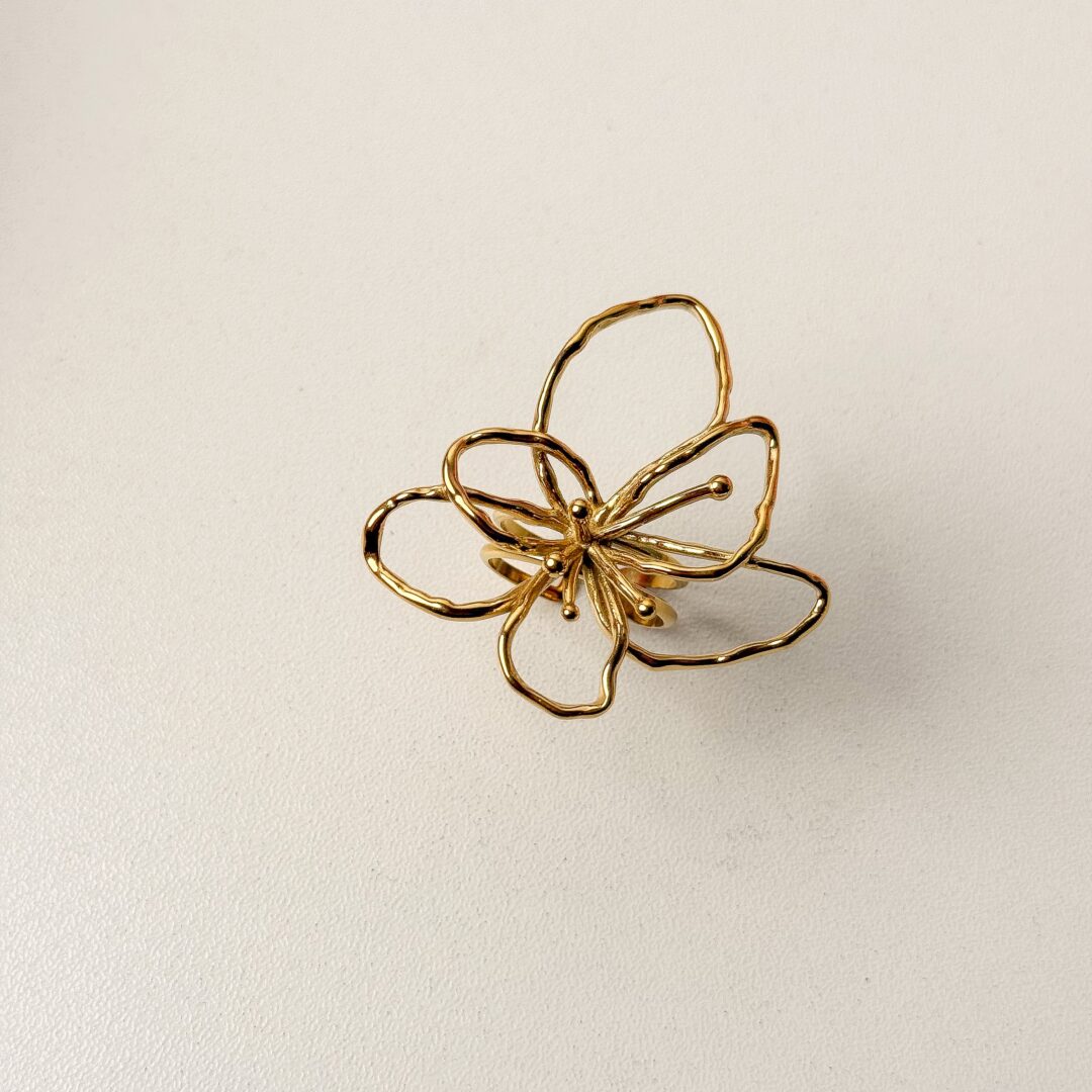 img_7250 Irregular Flower Statement Ring - Image 1